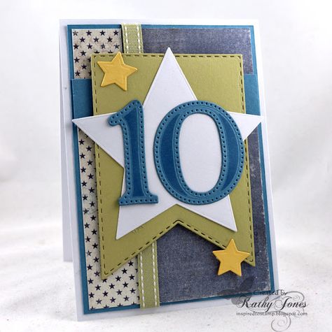 Inspired to Stamp: Happy 10th Birthday! Kids Handmade Birthday Cards, Boy Birthday Cards, Wavy Words, Bread Designs, Happy 10th Birthday, 18th Birthday Cards, Homemade Birthday Cards, Masculine Birthday Cards, Birthday Cards For Boys