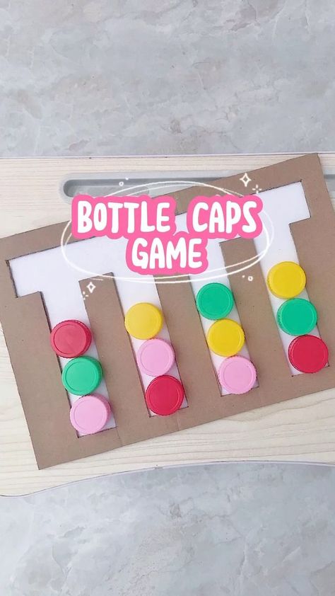 Caps Game, Fun Math Activities, Indoor Games For Kids, Kids Learning Activities, Teaching Aids, Special Education Classroom, Facebook Reels, Learning Games, Toy Craft