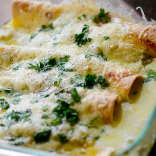 Veggie Enchiladas with White Sauce White Enchiladas, Enchiladas With White Sauce, White Sauce Enchiladas, Recipe Diaries, Veggie Enchiladas, Us 2019, Chicken Enchiladas Recipe, Green Chilis, White Chicken Enchiladas