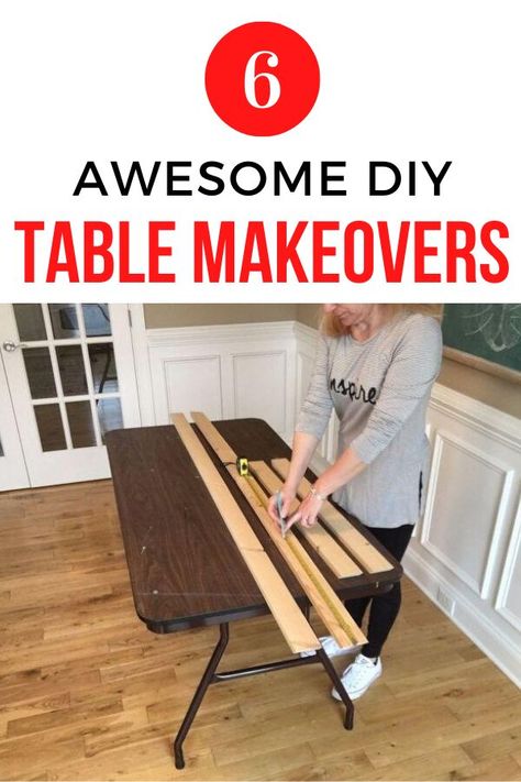 Small Kitchen Table Makeover, Upcycle Table Top, Upcycle Dining Table, Bench Diy Outdoor, Buffet Tv Stand, Diy Recycled Crafts, Table Makeover Ideas, Jar Organization, Ottoman Diy