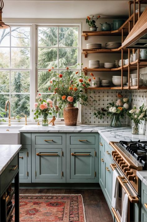 Cottage Kitchen Ideas, Cozy Cottage Kitchen, Cottage Kitchens, Cozy Kitchen, Cottage Kitchen, Cozy Cottage, Dream House Decor, Kitchen Style, Country Kitchen