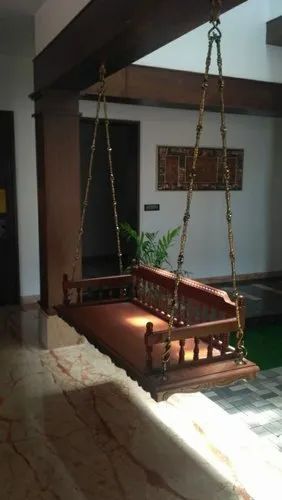 Classic House Interior, Swing In Living Room, Balcony Swing, Classic House Interior Design, Wooden Swing, Wooden Street, Hall Interior Design, Swing Design, Hall Interior