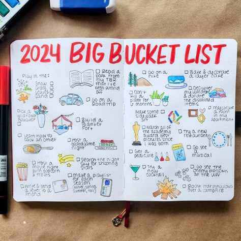 Yearly Bucket List, Bullet Journal Yearly, Bucket List Journal, Goals Bullet Journal, Creating A Bullet Journal, Goal Journal, Bullet Journal Ideas Templates, Journal Inspiration Writing, Bullet Journal Paper