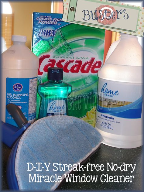 Pin Busters! D-I-Y Streak-free Window Cleaner | {enjoy the view} Window Cleaner Recipes, Diy Window Cleaner, Wash Windows, Streak Free Windows, Window Cleaning Tools, Me Me Me, Diy Cleaning Solution, Helpful Things, Windows Me