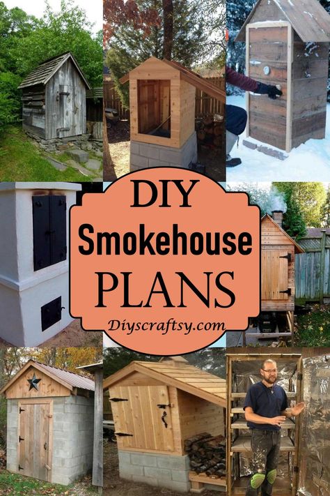 Building A Smokehouse, Diy Meat Smoker, How To Build A Smokehouse, Home Made Smoker, Victorian Style House Plans, Diy Smokehouse, House Plans Sketch, Smokehouse Plans, Smokehouse Ideas