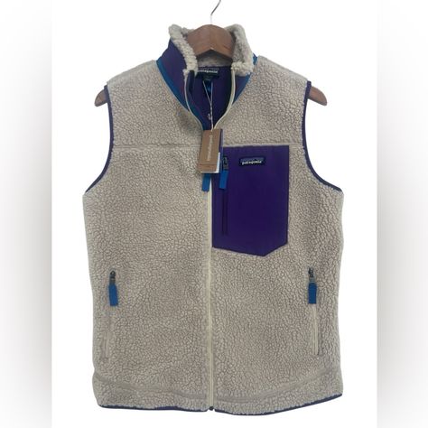 New With Tags Patagonia Women's Classic Retro X Vest Sherpa Natural Purple Size Large 30-8448