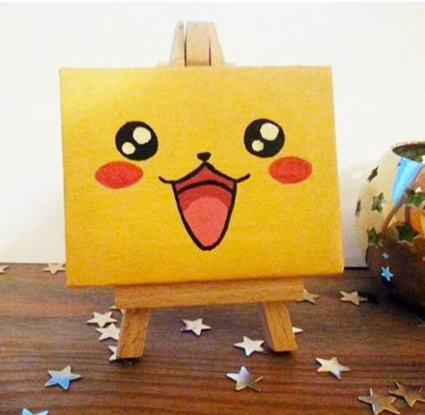 Mini Canvas Painting Ideas, Mini Tela, Art Mini Toile, Kids Canvas Painting, Mini Toile, Pokemon Painting, Kids Canvas Art, Small Canvas Paintings, Simple Canvas Paintings