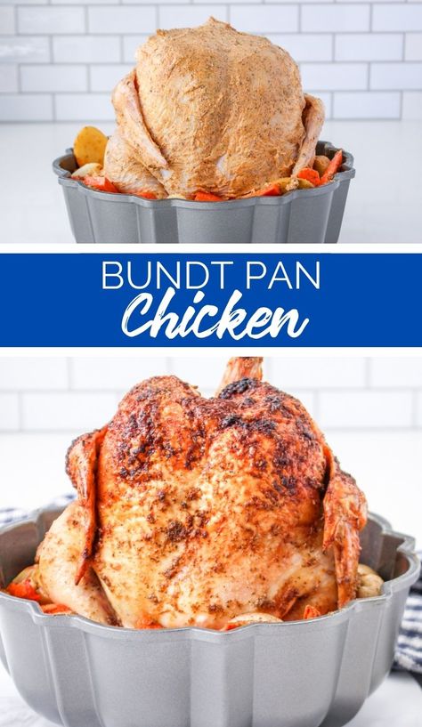 Bundt Cake Chicken, Whole Chicken In Bundt Pan, Easy Bundt Pan Roasted Greek Chicken And Vegetables, Chicken In Bundt Pan, Bundt Pan Chicken Recipe, Chicken Bundt Pan Recipe, Bundt Pan Roasted Chicken And Vegetables, Bunt Pan Whole Chicken, Bundt Pan Dinner Recipes