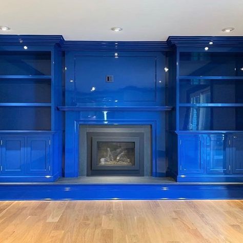 Fine Paints of Europe on Instagram: “Family room revitalization! 💙Check out these unbelievable before and after images! . . . #finepaintsofeurope #paint #transformation…” Paint Transformation, Havenly Dining Room, Fine Paints Of Europe, Lacquered Walls, Wall Closet, Man Room, Paint Companies, Kitchen Cabinet Colors, Blue Rooms