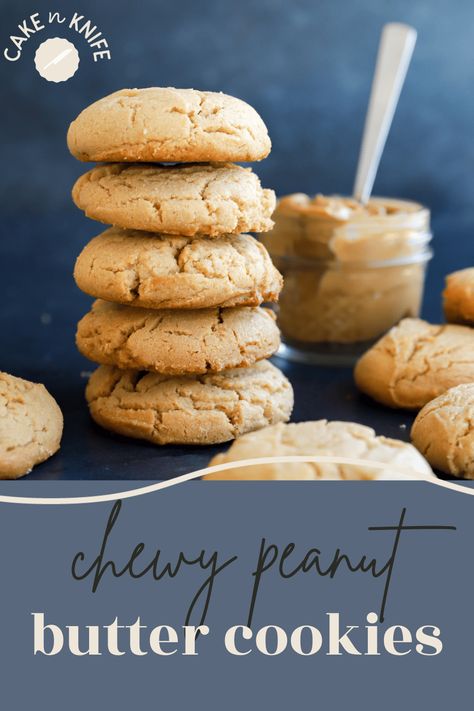 Thick and Chewy Peanut Butter Cookies are the ultimate peanut butter lover’s dream. With a chewy texture and tons of rich peanut butter flavor, you can whip up a batch easily! They are classic, simple, and perfect for sharing (if you want to, that is). Thick Peanut Butter Cookies, Large Peanut Butter Cookies, Thick Chewy Peanut Butter Cookies, Peanut Butter Cookies Thick, Peanut Butter Cookies With Crunchy Pb, Best Chocolate Chip Cookie Recipe Ever, Soft Peanut Butter Cookies, Almond Butter Recipes, Chewy Peanut Butter Cookies