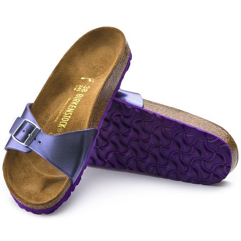 Madrid Leather Metallic Violet Bedazzled Liquor Bottles, Melissa Shoes, Shoes Flats Sandals, Birkenstock Sandals, Birkenstock Madrid, Fashion Attire, Casual Winter Outfits, Purple Fashion, Winter Casual