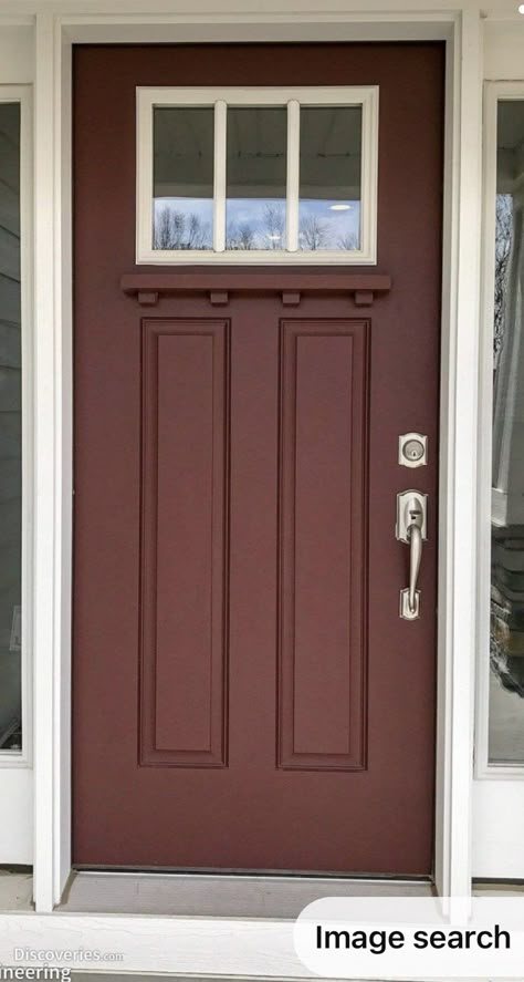 Maroon Front Door Burgundy, Maroon Front Door, Burgundy Front Door, Burgundy Door, Black Interior Doors, House Color Palettes, House Color, Red Door, Red Interiors