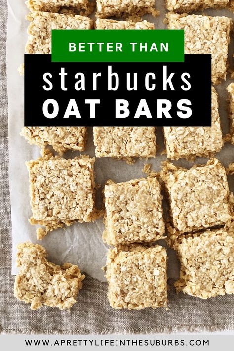 Starbucks Oat Bar Recipe, Easy Oat Bars, Starbucks Oat Bars, Date Granola Bars, Oats Snack, Oat Bars Healthy, Oat Cake Recipes, Oat Bar Recipes, Oat Milk Recipe