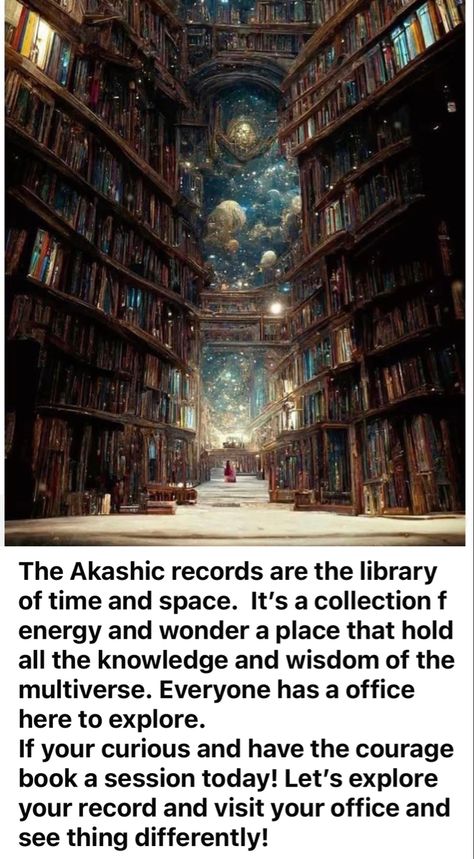 The Akashic records…A library of All recorded souls across all time space dimensions in polarities , at source the Center point of the universe! Akashic Records Art, Mysticism Aesthetic, Cosmic Library, Akashic Library, Element Spirit, Energy Universe, Spirituality Energy Universe, 5th Element, Oracle Card Reading