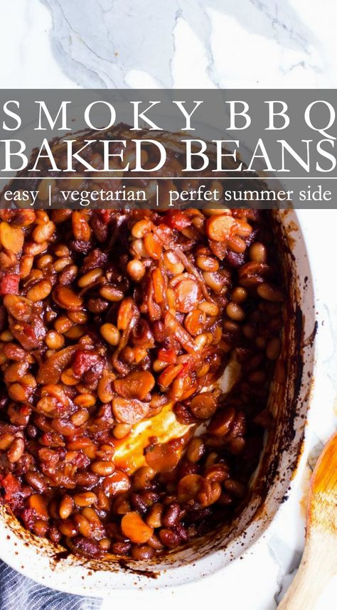 Vegetarian Baked Beans Recipe, Vegan Baked Beans, Baked Beans Vegan, Baked Beans From Scratch, Bourbon Bbq Sauce, Dry Beans Recipe, Vegetarian Baked Beans, Beans Baked, Bbq Veggies