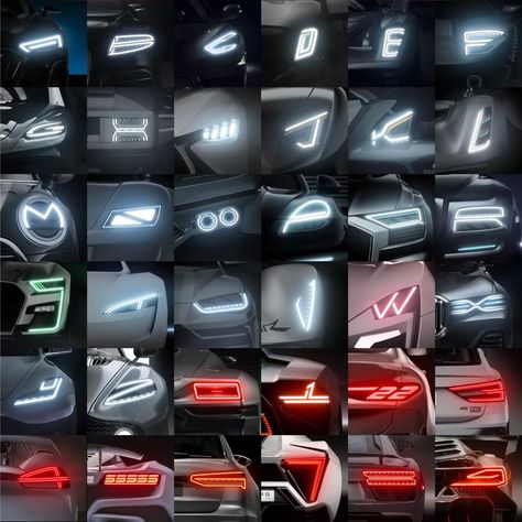 Creative 36 Days of Type submission cleverly transforms popular car headlights into alphabets! – Yanko Design Toyota Sw4, Mercedes Concept, Car Render, Headlamp Design, Mobil Off Road, Car Lamp, Motorbike Design, Cars Brand, Days Of Type