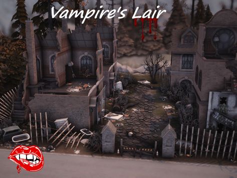 The Sims Resource - Vampire's Lair (No CC) Sims4 Vampire House, The Sims 4 Vampire Cc, Sims Apocalypse, Sims 4 Vampire House, Sims 4 Vampire Cc, Sims Architecture, Sims 4 Vampire, Vampire House, Vampire Castle