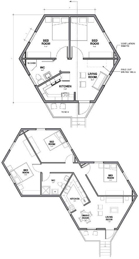 Hexagonal Architecture, Module Architecture, Hexagon House, Grid Architecture, Architecture Blueprints, Interior Architecture Drawing, Architecture Concept Diagram, Architectural Floor Plans, Tiny House Floor Plans