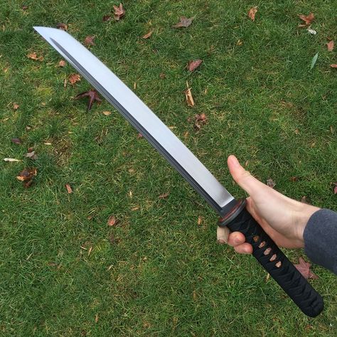 Wakizashi in the works | KnifeDogs.com Forums Wakizashi Swords Samurai, Tactical Wakizashi, Bullet Crafts, Toshiro Mifune, Switchblade Knife, Tactical Swords, Arte Ninja, Knife Patterns, Combat Armor