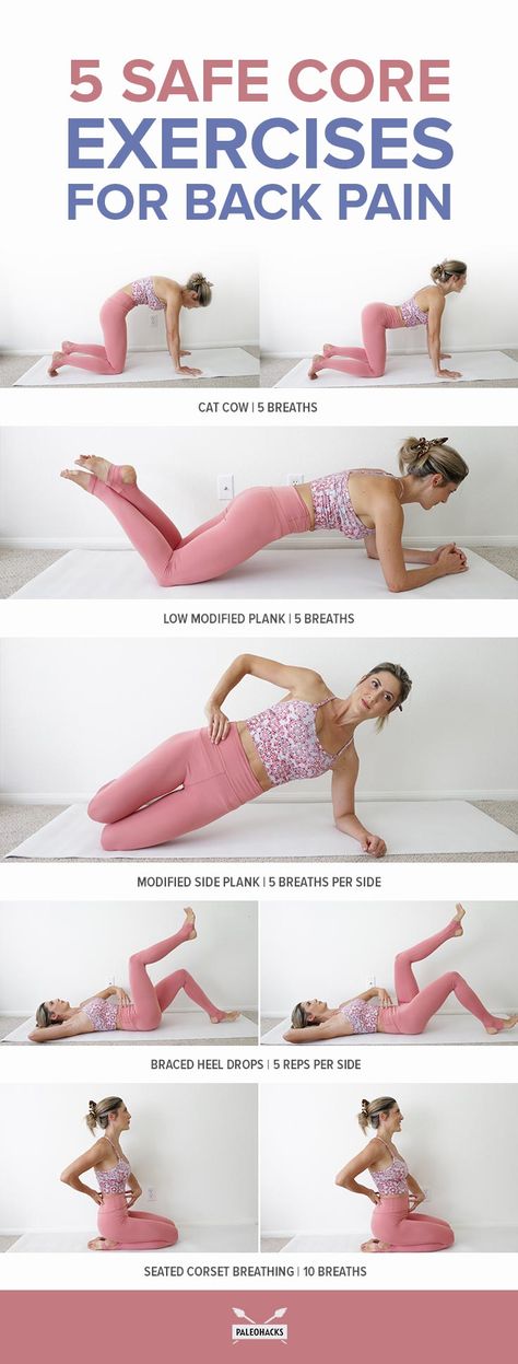 5 Safe Core Exercises for Back Pain | PaleoHacks Blog Core Exercises For Back Pain, Safe Core, Exercises For Back Pain, Exercises For Back, Back Strengthening Exercises, Back Pain Stretches, Core Strengthening Exercises, Back Stretches For Pain, Lower Back Pain Exercises