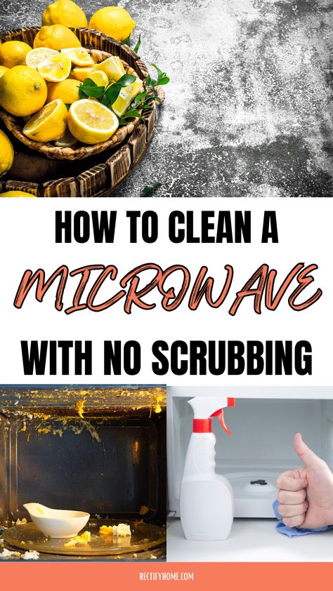 Step-by-step guide on how to clean a microwave using vinegar, lemon, and baking soda Easy Way To Clean Microwave, How To Clean A Microwave, Lemon And Baking Soda, Microwave Cleaning, Easy Microwave Cleaning, Lemon Vinegar, Easy Hacks, Diy Cleaning Solution, Clean Microwave