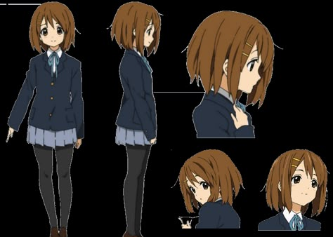 Yui Hirasawa from K-On Yui K-on Icon, Yui Hirasawa, Cosplay Ideas Women, Pink Journal, Anime References, Erin Johnson, Anime Model, Anime Head, Character Sheets