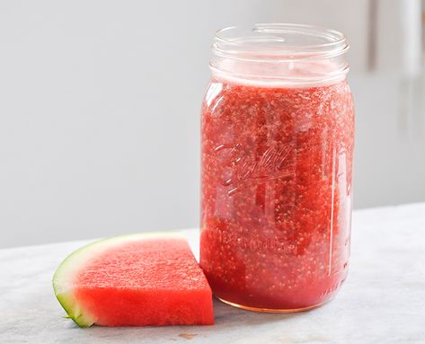 Watermelon Chia Seed Drink, Chia Juice, Watermelon Jerky, Seeded Watermelon, Watermelon Slushy, Meal Shakes, Luscious Recipes, What Is Quinoa, Elixir Recipe