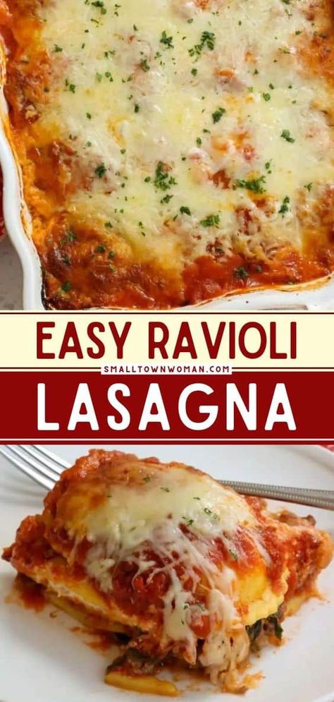 Easy Ravioli Lasagna, Italian Sausage Spinach, Lasagna With Spinach, Spinach And Cheese Ravioli, Easy Ravioli, Lasagna With Ricotta, Lasagna Recipe With Ricotta, Spinach Ravioli, Sausage Spinach