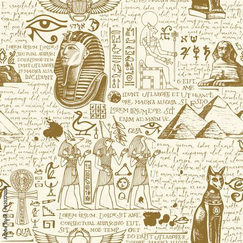 Ancient Egypt Map, Egyptian Patterns, Egyptian Design Pattern, Ancient Egypt Aesthetic, Egyptian Poster, Old Background, Ancient Paper, Egypt Design, Egypt Map