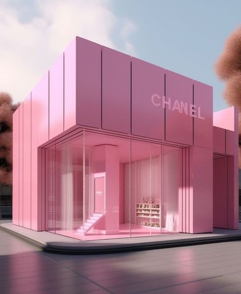 Pink Store Front Ideas, Luxury Pop Up Store, Luxury Boutique Store, Boutique Beauty Salon, Boutique Store Front, Luxury Retail Store, Shop Facade, Boutique Interior Design, Chanel Pink