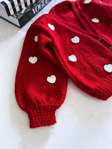 Hand Made Sweaters, Woolen Sweater Handmade Women, Valentines Day Cardigan, Woolen Handmade Sweater Design For Women, Woolen Cardigans For Women, Crochet Red Cardigan, Woollen Sweater For Women, Hand Knitted Sweaters For Women Handmade, Cute Red Sweater