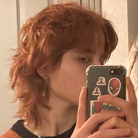 Short Mullet Without Bangs, Mullite Haircut, Copper Hair Mullet, Mullet Unstyled, Copper Mullet Hair, Mullet Ginger Hair, Ginger Mullet Man, Orange Hair Mullet, Unstyled Mullet