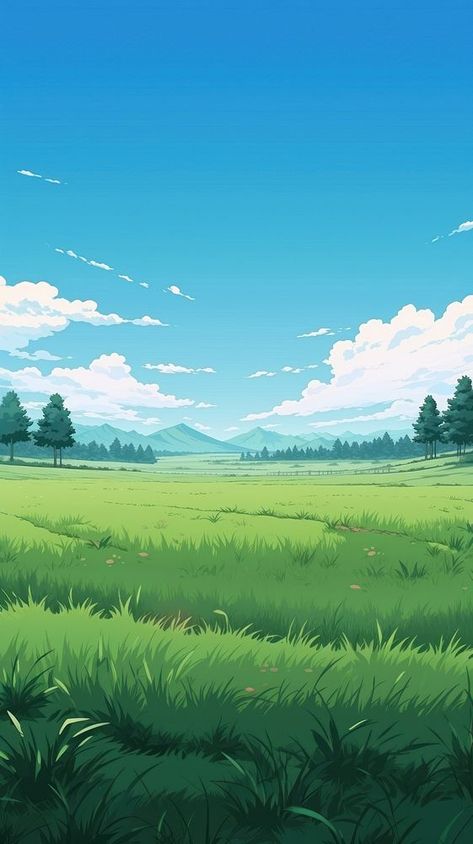 Green field landscape backgrounds outdoors. AI generated Image by rawpixel. | free image by rawpixel.com / Tang Anime Field Background, Green Anime Background, Manga Background Landscapes, Green Field Aesthetic, Green Field Wallpaper, Anime Field, Green Anime Wallpaper, Green Forest Aesthetic, Green Forest Wallpaper