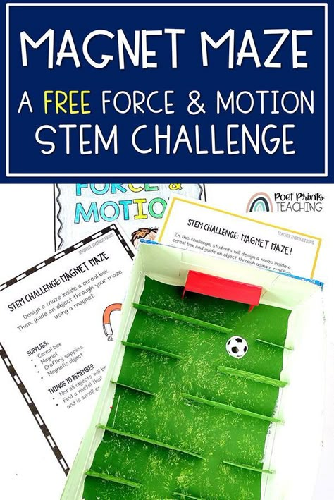 Forces And Motion Activities 2nd Grade, 3rd Grade Force And Motion Activities, Force And Motion Stem Challenges, Forces And Motion 1st Grade, Forces And Motion 3rd Grade Activities, Forces And Motion Stem Activities, Forces Science Activities, Force And Motion 2nd Grade, Magnet Lessons 3rd