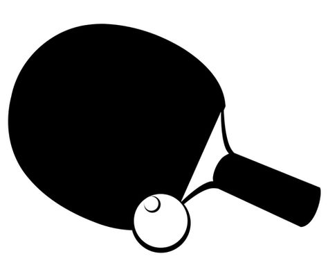 Table Tennis Racket, Vector Silhouette, Free Clipart, Black Table, Table Tennis, Tennis, Black And White, White, Quick Saves