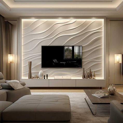 White Background Living Room, Tv Wall Luxury, Luxury Tv Wall, Tv Wall Panel, Modern Tv Wall Units, Stair Lights, Modern Tv Wall, Latest Living Room Designs, Wall Panel Design