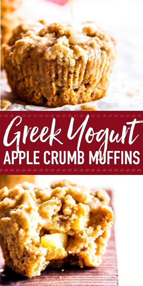 Breakfast Streusel, Breakfast Oatmeal Muffins, Apple Crumb Muffins, Muffins Cinnamon, Apple Muffins Healthy, Oatmeal Muffins Healthy, Greek Yogurt Muffins, Muffins Breakfast, Muffins Healthy