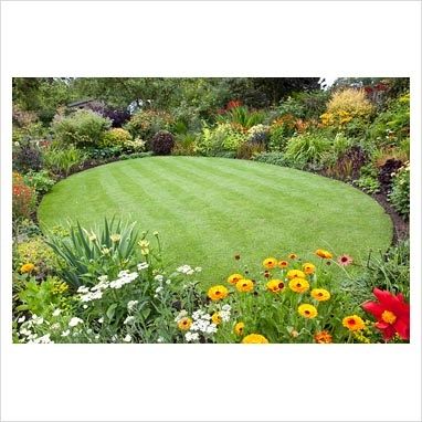 Circle Lawn, Round Lawn, Circular Garden Design, Circular Garden, Circular Lawn, Wedding Platform, Large Backyard Landscaping, Lawn Design, Back Garden Design