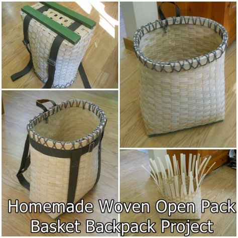 Homemade Woven Open Pack Basket Backpack Project Homesteading  - The Homestead Survival .Com Basket Weaving For Beginners, Basket Backpack, Pack Basket, Backpack Project, Hantverk Diy, Making Baskets, Basket Weaving Diy, Basket Weaving Patterns, Basket Making