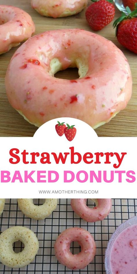 Strawberry Doughnut Recipe, Strawberry Donuts Recipe, Recipe Donut, Strawberry Doughnut, Donuts Recipes, Easy Donut Recipe, Doughnuts Recipe, Strawberry Breakfast, Homemade Donuts Recipe