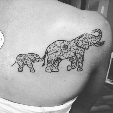 Cute but the mom is an Asian elephant while the baby is an African elephant Elephant Family Tattoo, Symbols Of Strength Tattoos, Tattoo Cute, Skull Hand Tattoo, Mom Tattoo, Bull Tattoos, Tattoo For Son, Elephant Tattoo, Line Work Tattoo