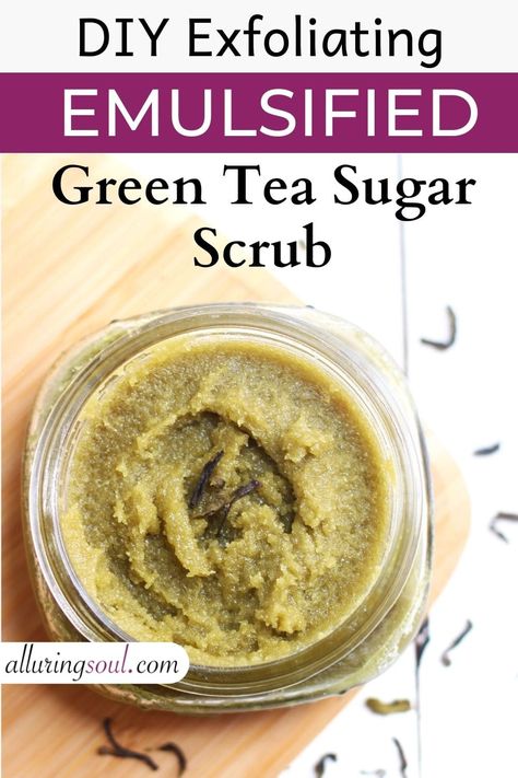 Emulsified Sugar Scrub Recipe, Frankincense Anti Aging, Green Tea Scrub, Emulsified Sugar Scrub, Cleaning Face, Diy Eye Cream, Butter Tea, Sugar Scrub Recipe, Matcha Green Tea Powder