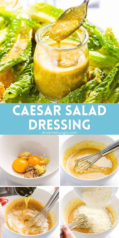 Homemade Ceasar Dressing With Anchovy, Homemade Ceasar Salad, Homemade Caesar Salad, Caesar Salad Dressing Recipe, Caesar Dressing Recipe, Homemade Caesar Salad Dressing, Recipes With Parmesan Cheese, Homemade Caesar, Salad Dressing Recipes Healthy