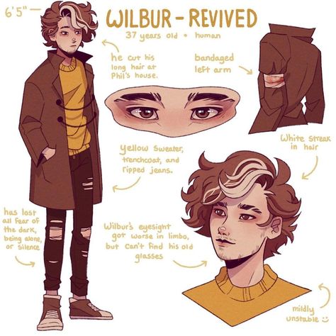 art by: jansney_ #dreamsmpfanart #dsmpfanart #mcytfanart #wilbursootfanart Wilbur Soot Character Design, How To Draw Wilbur Soot Hair, Wilbur Soot Yellow Sweater, Wilbur Soot Long Hair, White Hair Dream Fanart, Wilbursoot Cosplay, Dsmp Sona Oc, Dsmp References, Dsmp Character Design