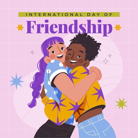 Flat friendship day illustration with fr... | Premium Vector #Freepik #vector #celebration #event #friends #illustration Friendship Day Illustration, Friendship Day Background, Best Friend Illustration, Coffee Doodles, Friendship Illustration, Friends Vector, Friends Hug, Friend Illustration, Bff Day