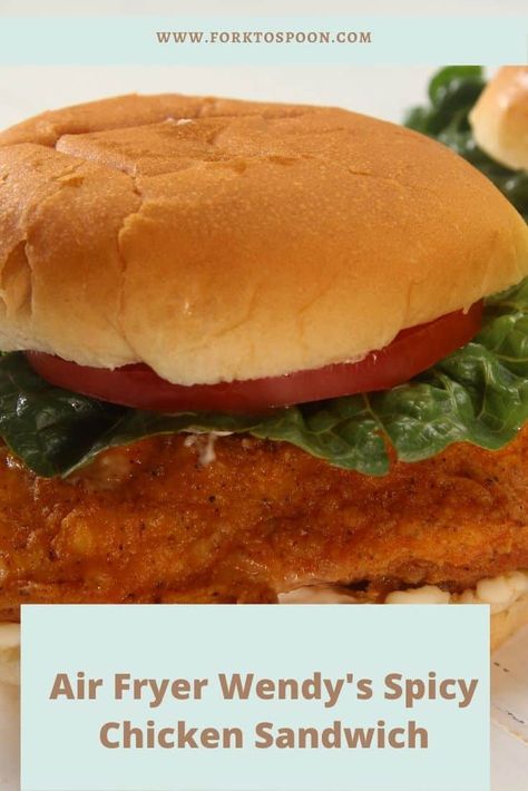 Air Fryer Wendy's Spicy Chicken Sandwich - Fork To Spoon Wendy Spicy Chicken Sandwich, Wendy’s Spicy Chicken Sandwich, Air Fryer Chicken Thigh Sandwich, Spicy Chicken Sandwich Recipe Air Fryer, Wendy's Spicy Chicken Sandwich Copycat, Spicy Chicken Sandwich Air Fryer, Healthy Spicy Chicken Sandwich, Spicy Chicken Sandwich Recipe, Wendys Spicy Chicken