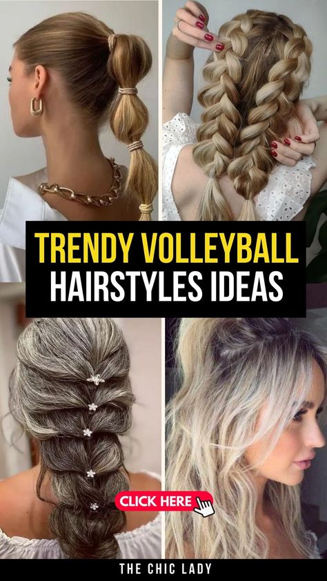 Top 19 Cute Volleyball Hairstyles for Women to Try Now Easy Braid Ponytail Hairstyles, Sporty Hair, Stylish Braids, Cute Volleyball Hairstyles, Cute Sporty Hairstyles, Volleyball Hairstyles Braids, Cornrow Ponytail, Models Outfits, Volleyball Game