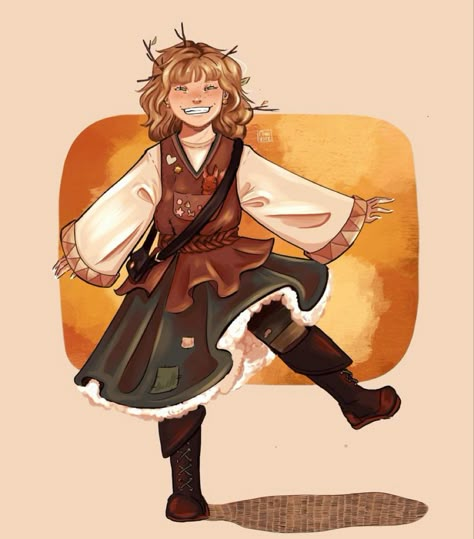 Dnd Halfling, Gnome Dnd, Mighty Nein, Critical Role Fan Art, Dungeons And Dragons Characters, Dnd Art, Medieval Clothing, Popular Art, Kid Character