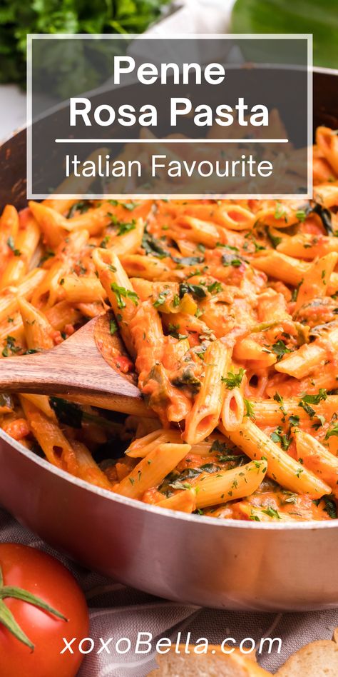 Penne Rosa Recipe, Spicy Tomato Cream Sauce, Rose Sauce Recipe, Simple Italian Pasta, Pasta With Tomato Cream Sauce, Rosa Pasta, Penne Rosa, Tomato Cream Sauce Pasta, Beef Noodle Stir Fry