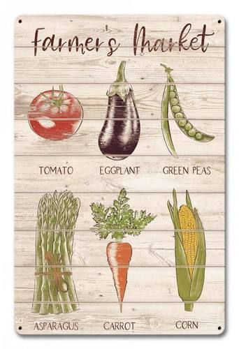 Americana Kitchen, Vegetable Farm, Farmers Market Sign, Farmers Market Recipes, Vegetable Farming, Cafe Kitchen, Market Sign, Farm Garden, Farm Art